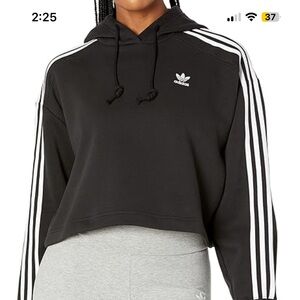 Women’s adidas black cropped hoodie